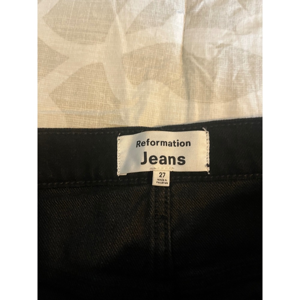 Reformation Daria Ultra High Rise Denim Maxi Skirt Nidri Black Size 27 - Picture 5 of 11